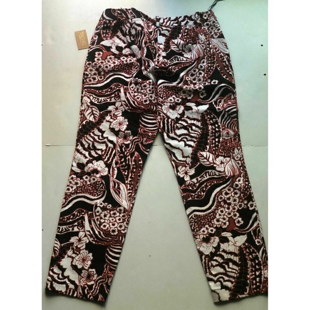 Rachel Roy Black Printed Casual Cropped Pants 10 - Picture 6 of 8